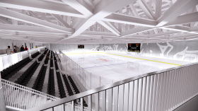 Trainingsfläche 1: Eine von drei Eisflächen bietet Platz für bis zu 500 Zuschauer