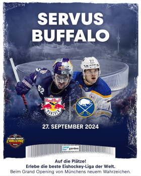 SAP Garden-Opening: EHC Red Bull München empfängt die Buffalo Sabres