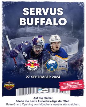 SAP Garden-Opening: EHC Red Bull München empfängt die Buffalo Sabres