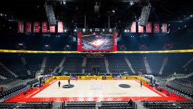 Basketball setup in the SAP Garden – capacity now at 11,200 spectators